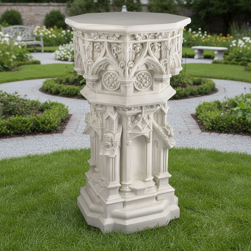 Cathedral Pedestal Statue Bfrlc (44 - Inch) Side Angle