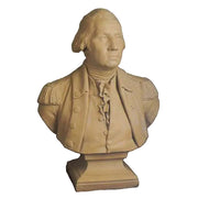 Classical old world European bust of a man in ornate military attire with ruffled cravat and detailed epaulets on shoulders.