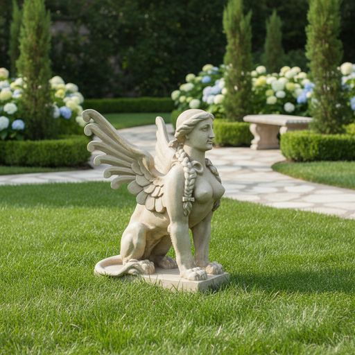 Roman Sphinx Statue (47 - Inch) Side Angle