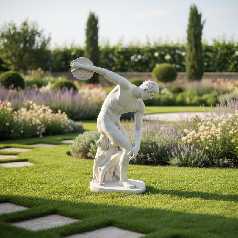 Discus Thrower Statue (68 - Inch) Side Angle