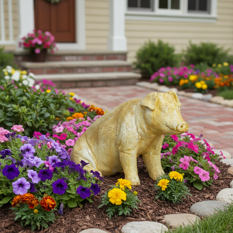 Pig Garden Statue (15-Inch)