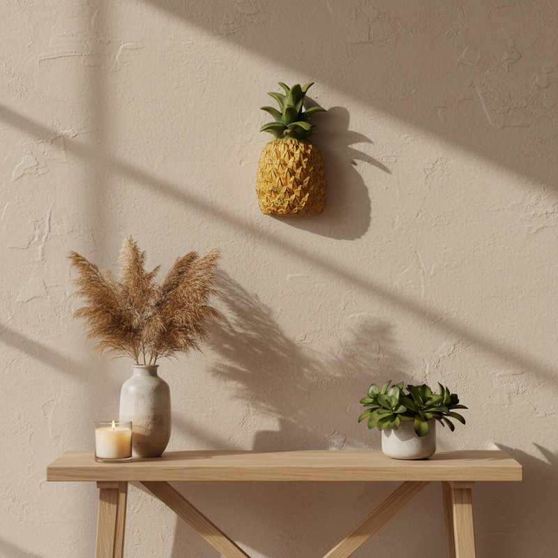 Decorative Wall Pineapple (8.0 - Inch) Side Angle