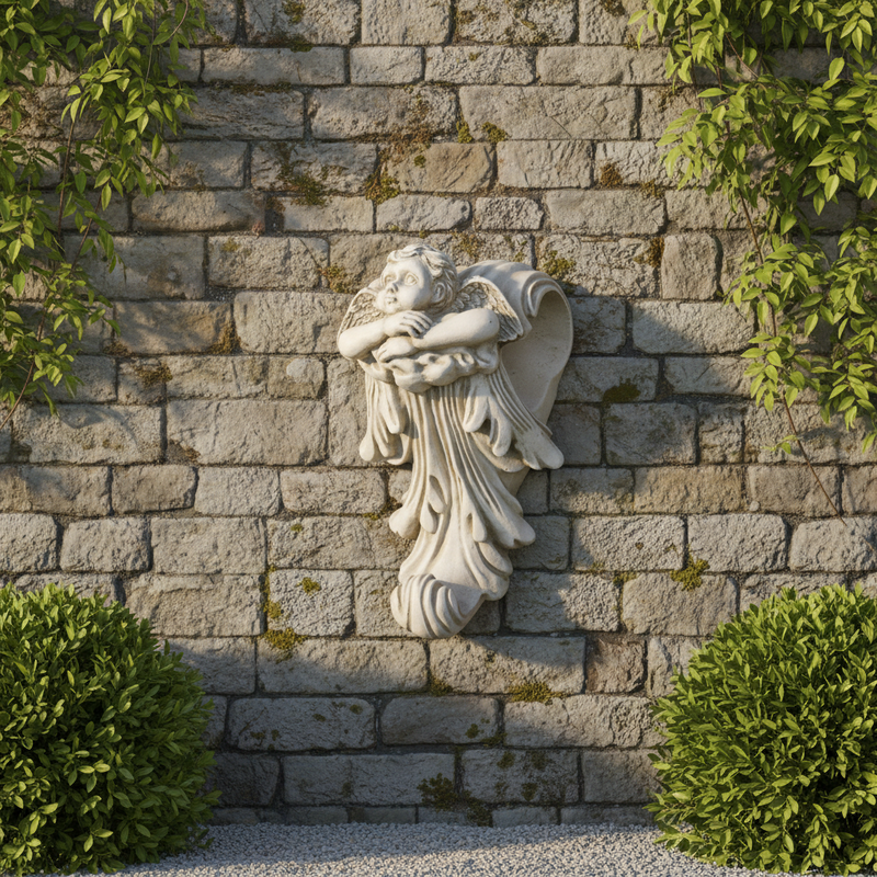 Cherub Drapery Outdoor Bracket (8 - Inch) Side Angle