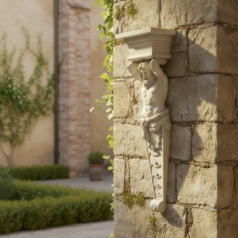 Hercules Caryatid Outdoor Bracket (26 - Inch) Side Angle