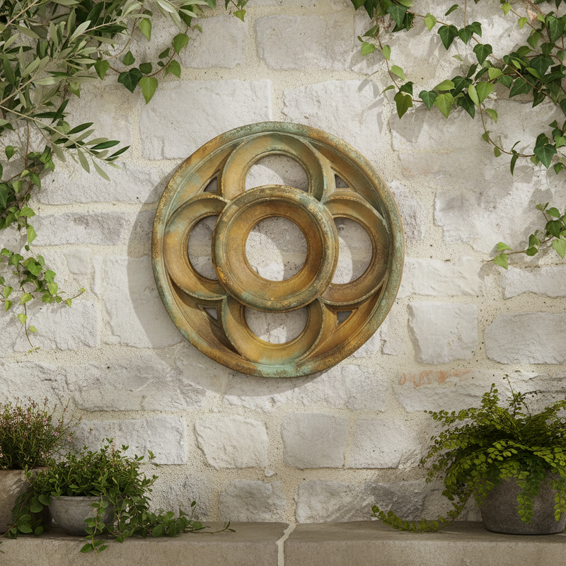 Four Lobed Framework Outdoor Plaque (36.0 - Inch) Side Angle