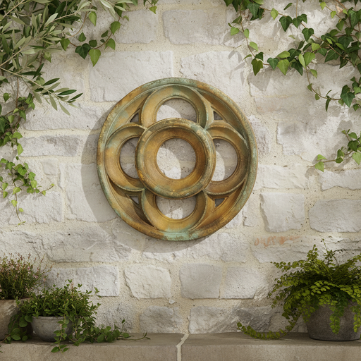 Four Lobed Framework Outdoor Plaque (36.0 - Inch) Side Angle
