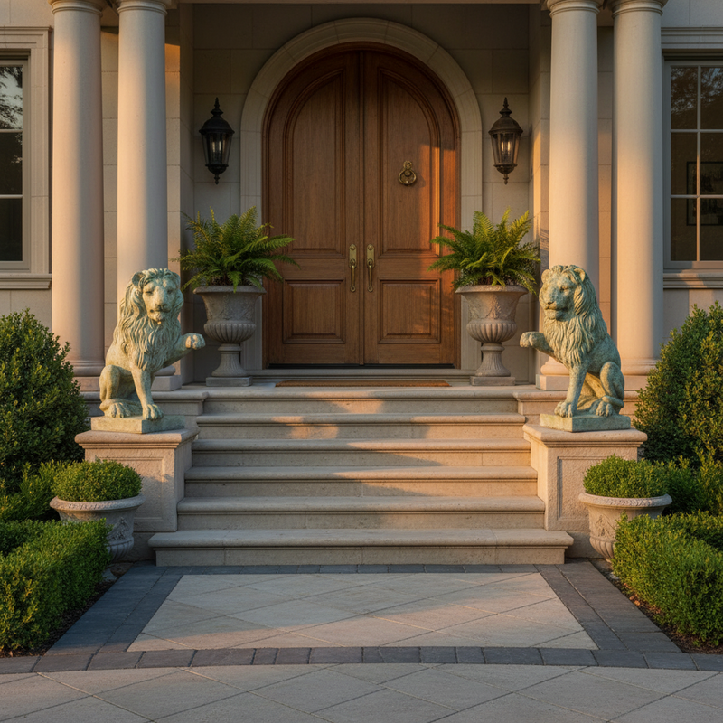 Lion Garden Statue (23 - Inch) Side Angle