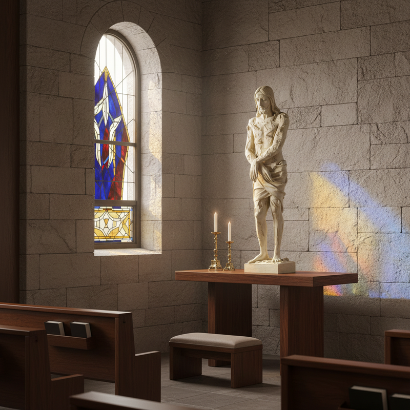 Scourged Christ Religious Statue (37 - Inch) Side Angle