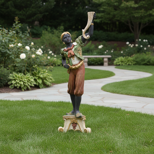 Standing Black Moore Left Statue (69 - Inch) Side Angle