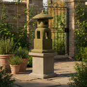 Lantern House Outdoor Statue (16 - Inch) Side Angle