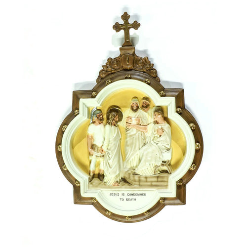 Chapel Wall Plaque Stations of the Cross Number 1 (13.5 - Inch)