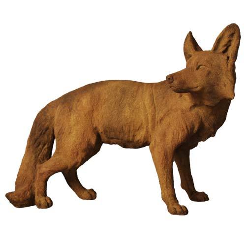 Steady Fox Garden Statue (19.5 - Inch) Different Angle
