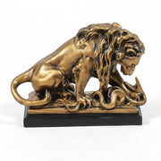 Lion Devouring Serpent Garden Statue (8 - Inch)