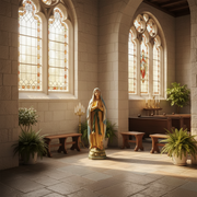 Our Lady of Lourdes Statue (71 - Inch) Side Angle