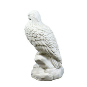 Eagle sculpture perched on rocky base, featuring classical old world European and Renaissance-inspired ornate detailing. Side View