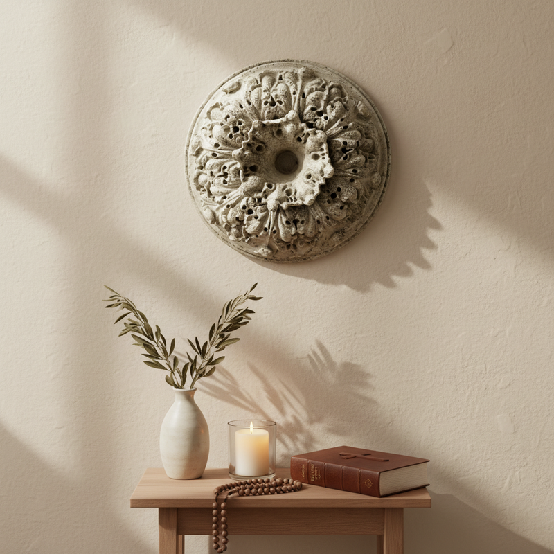 Bitner Estate Medallion Outdoor Plaque (18.0 - Inch) Side View