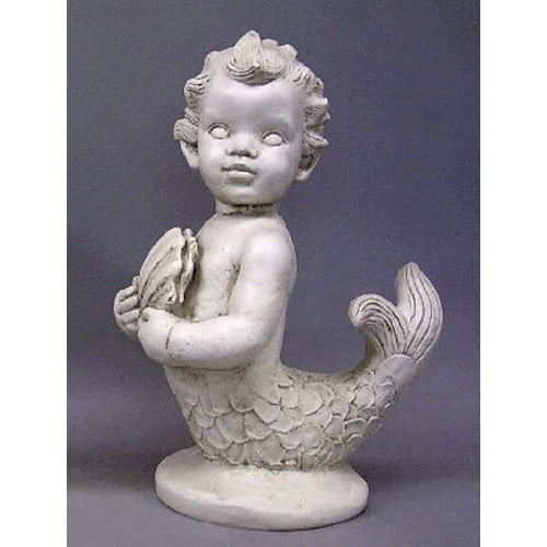 Mermaid Boy Garden Statue (17-Inch)