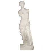 Venus de Milo statue with classical Greek style, draped lower body, armless form, and detailed, ornate sculptural features.