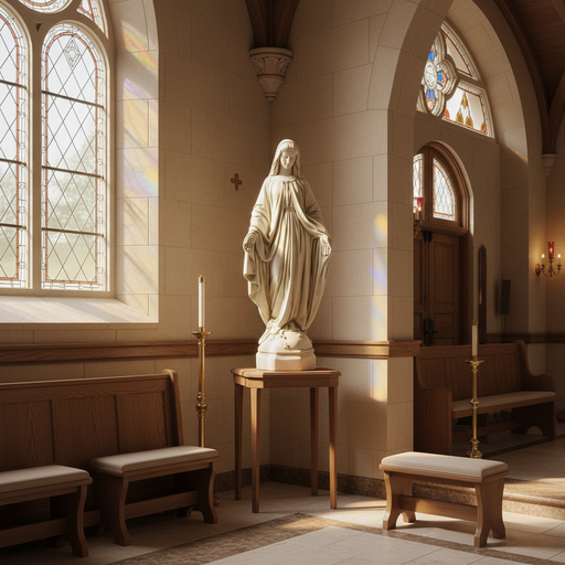Blessed Virgin Mary Religious Statue (26 - Inch) Side Angle
