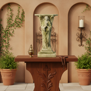 Pair Of Classical Angel Pedestals Outdoor Statue (38 - Inch) Side Angle