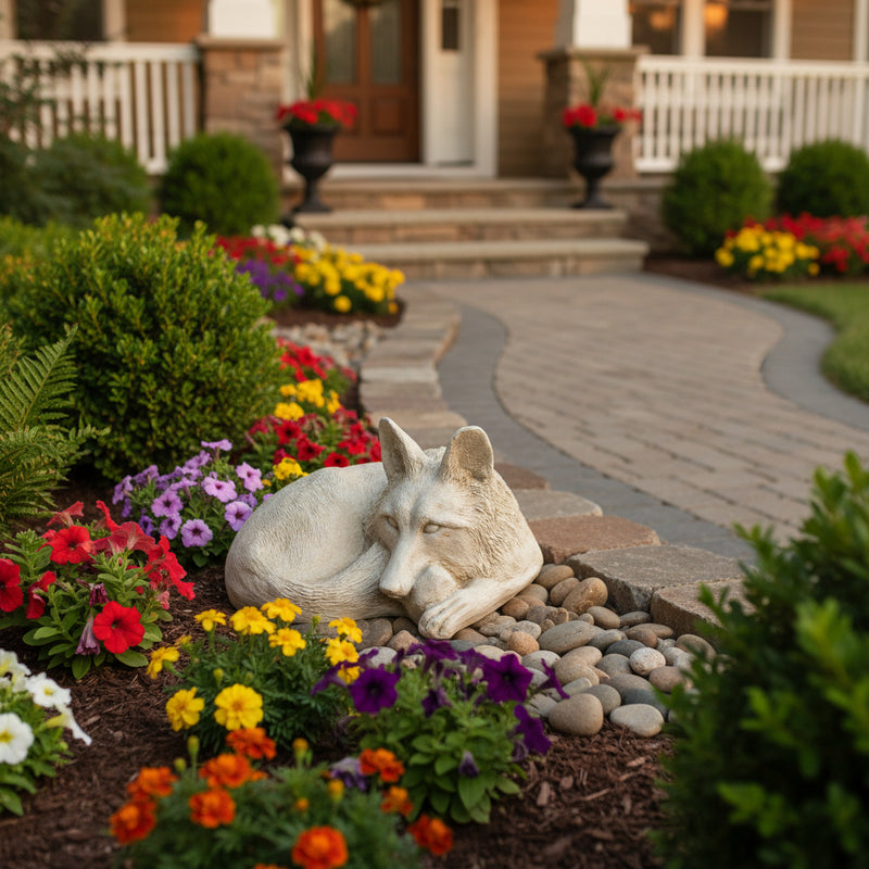 Shepherd Dog Garden Statue (12 - Inch) Side Angle
