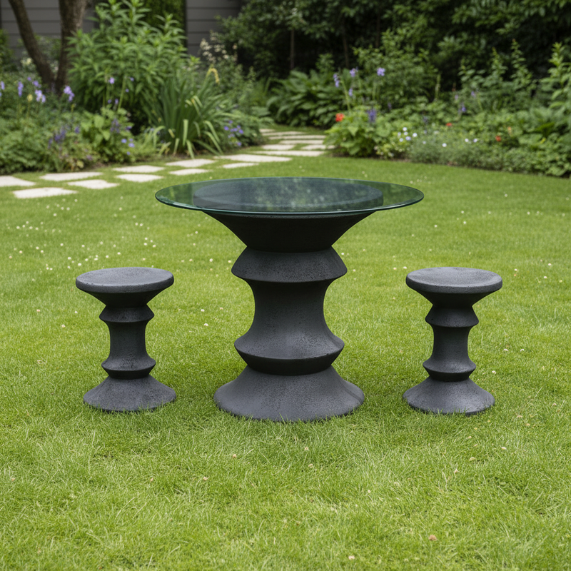 Pawn Table Outdoor Statue (29 - Inch) Side Angle