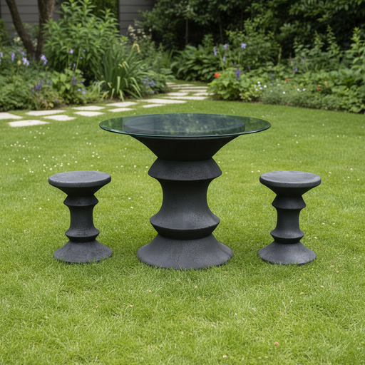 Pawn Table Outdoor Statue (29 - Inch) Side Angle