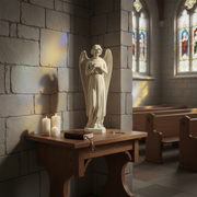 Prayer Angel Outdoor Statue (25 - Inch) Side Angle