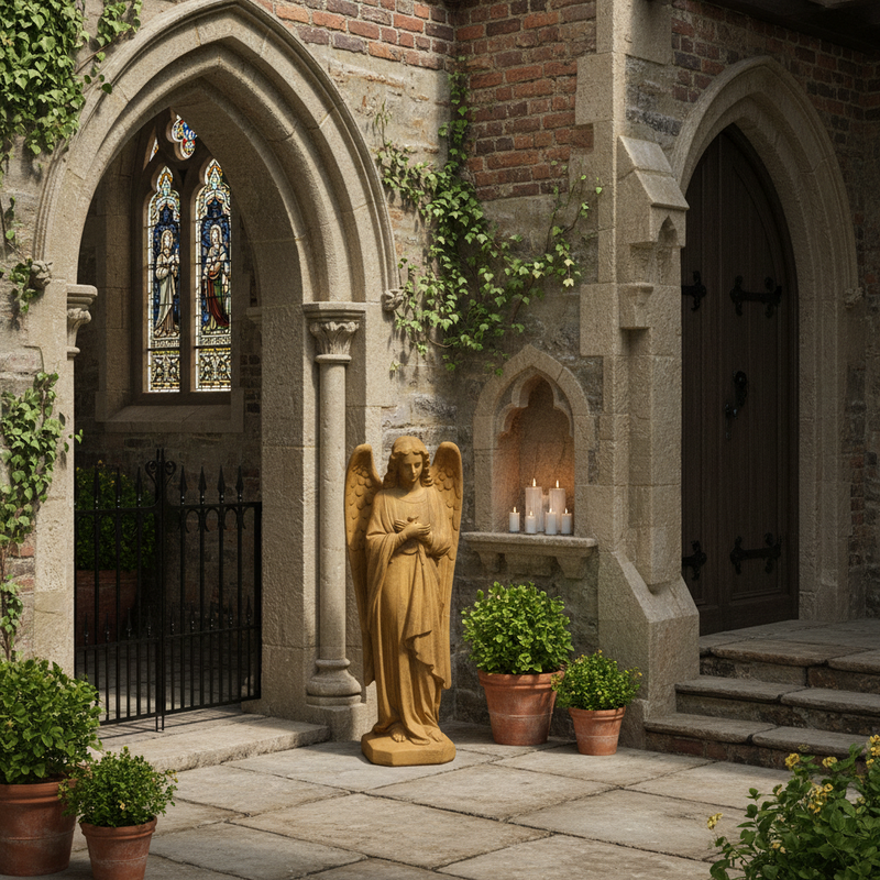 Prayer Angel Outdoor Statue (26-Inch)