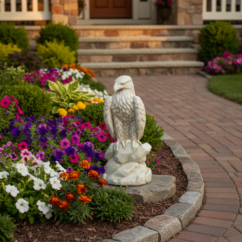 Eagle Garden Statue (28 - Inch) Side Angle