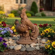 Rooster Garden Statue (21 - Inch) Side Angle