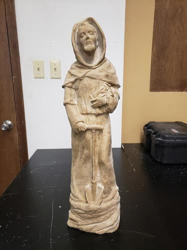 St. Fiacre on rock base Outdoor/Indoor Statue