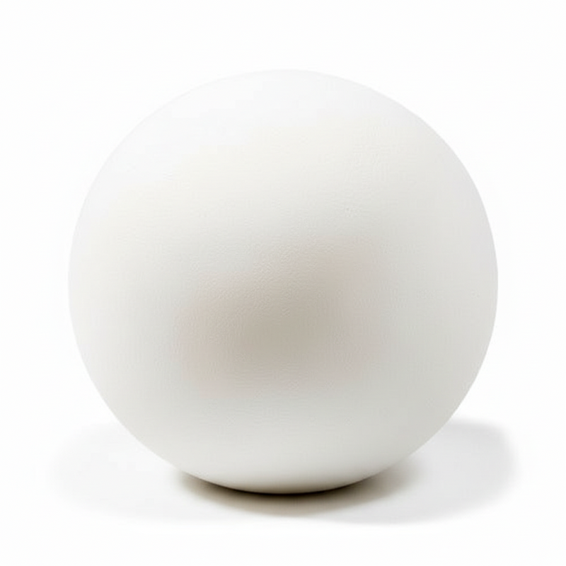 Sculpted sphere with a smooth, minimalist design inspired by classical European simplicity and Renaissance geometric form