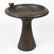 Sleek Birdbath W Birds Statue (24 - Inch) Side View