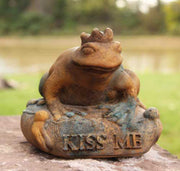 Frog Prince Garden Statue (6.5 - Inch) Side View