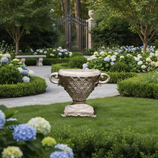 Crimson Half Table Outdoor Statue (31 - Inch) Side Angle