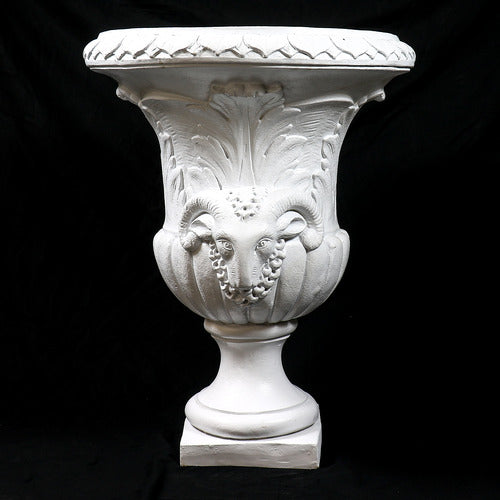 Ram Head Urn (2 Sides) 29 H Outdoor/Indoor Statue
