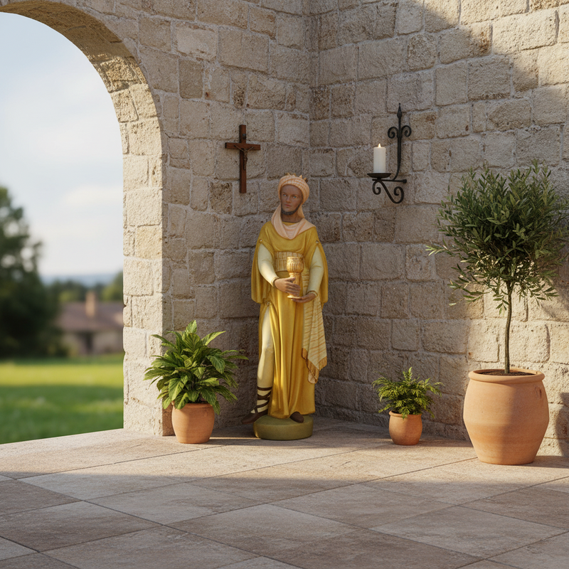 King Frankincense Religious Scene Statue (41 - Inch) Side Angle