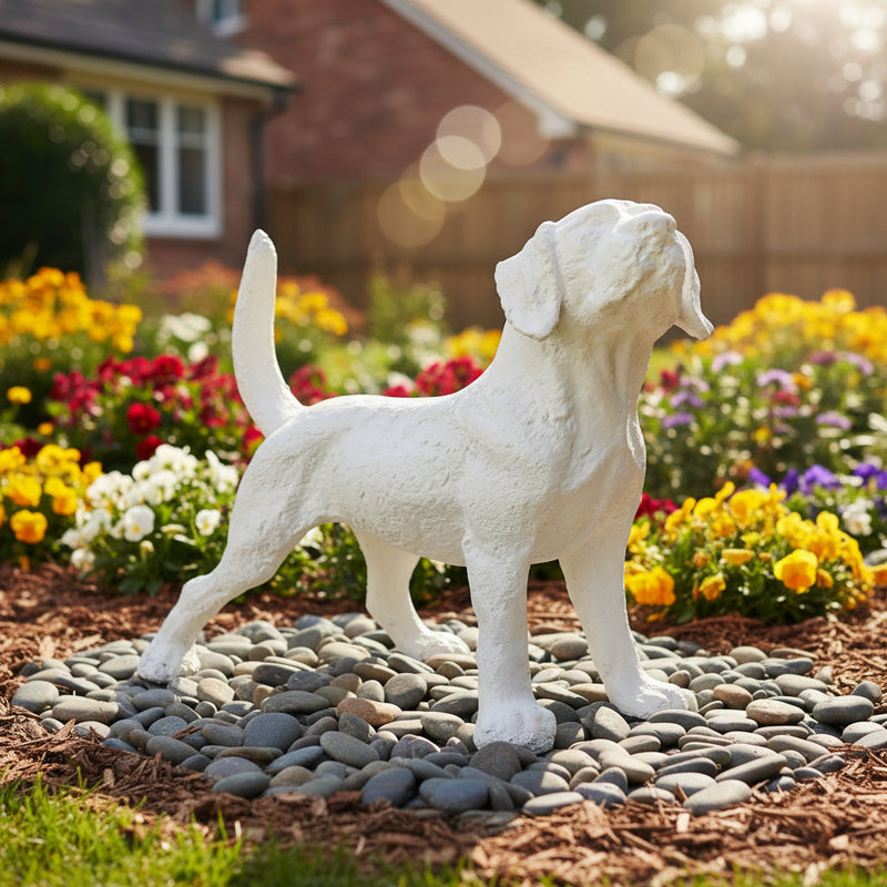 Hound Dog Garden Statue (12 - Inch) Side Angle