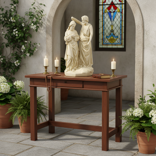 John Baptizing Christ Religious Statue (21 - Inch) Side Angle