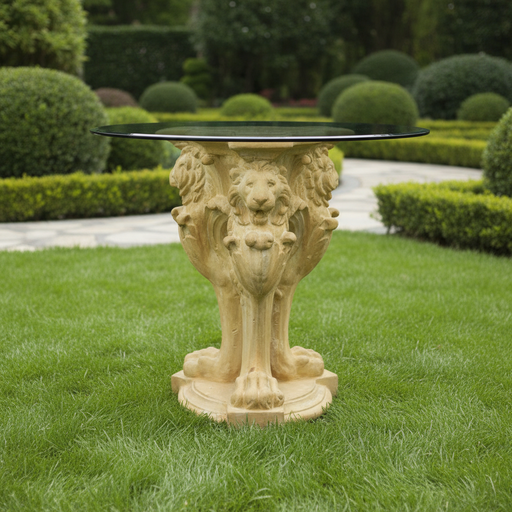 Lion Leg Outdoor Statue (33 - Inch) Side Angle