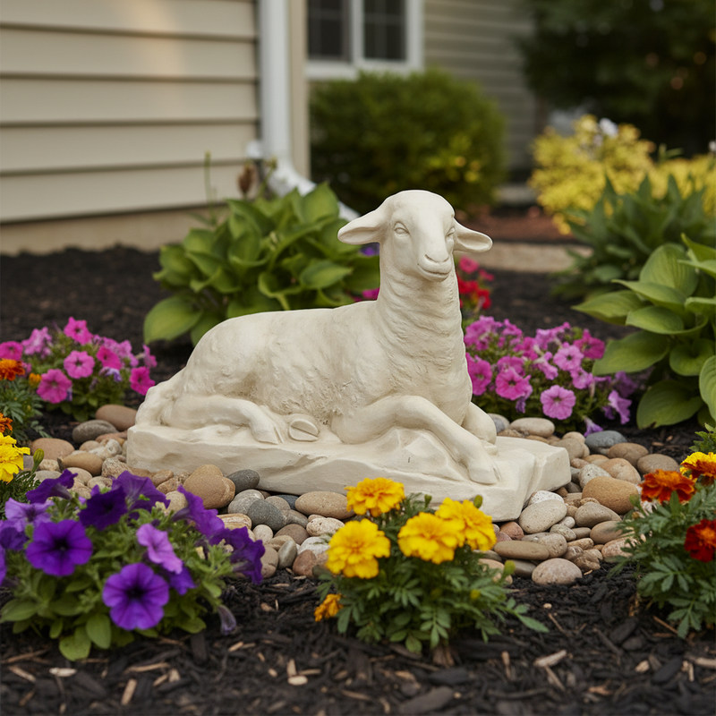 Sheep Garden Statue (17-Inch)