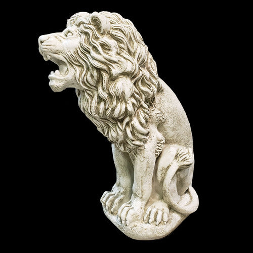 Lion Garden Statue (30 - Inch) Side View