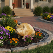 Wilber Pig Garden Statue (8 - Inch) Side Angle