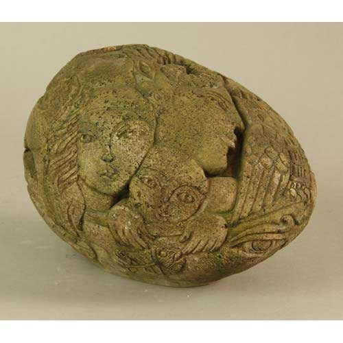 Egg Garden Statue (9 - Inch) Side View