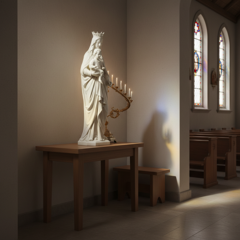 Madonna and Child Religious Statue (58 - Inch) Side Angle