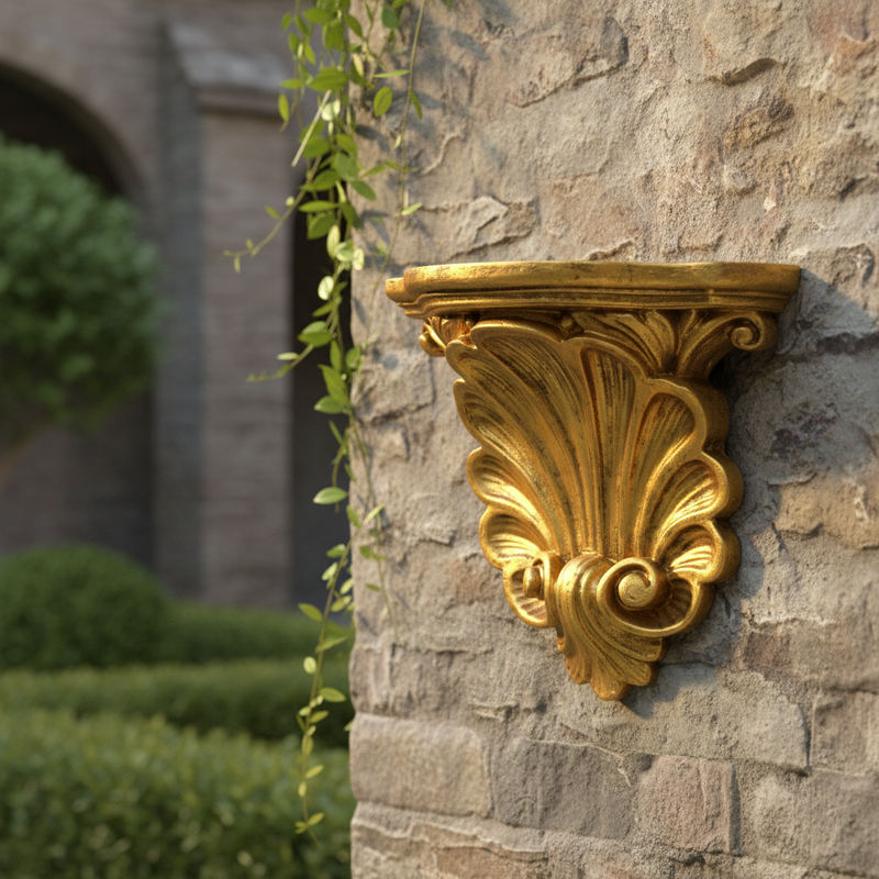 Victorian Shell Outdoor Bracket (11 - Inch) Side Angle