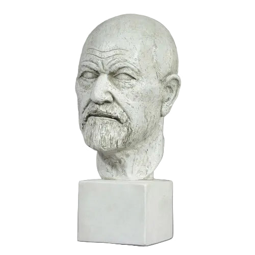 Freud Head on Block Bust Display Decor (14 - Inch)