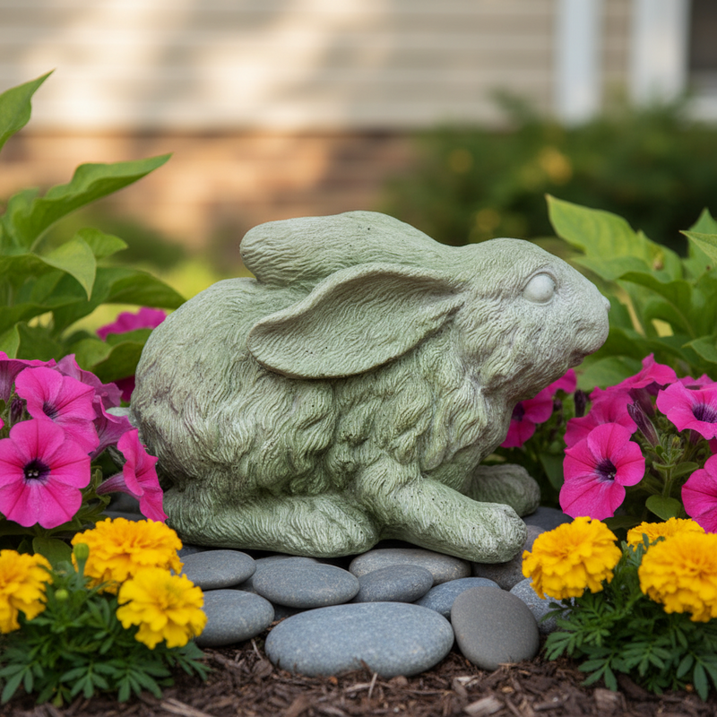 Hare Garden Statue (7 - Inch) Side Angle