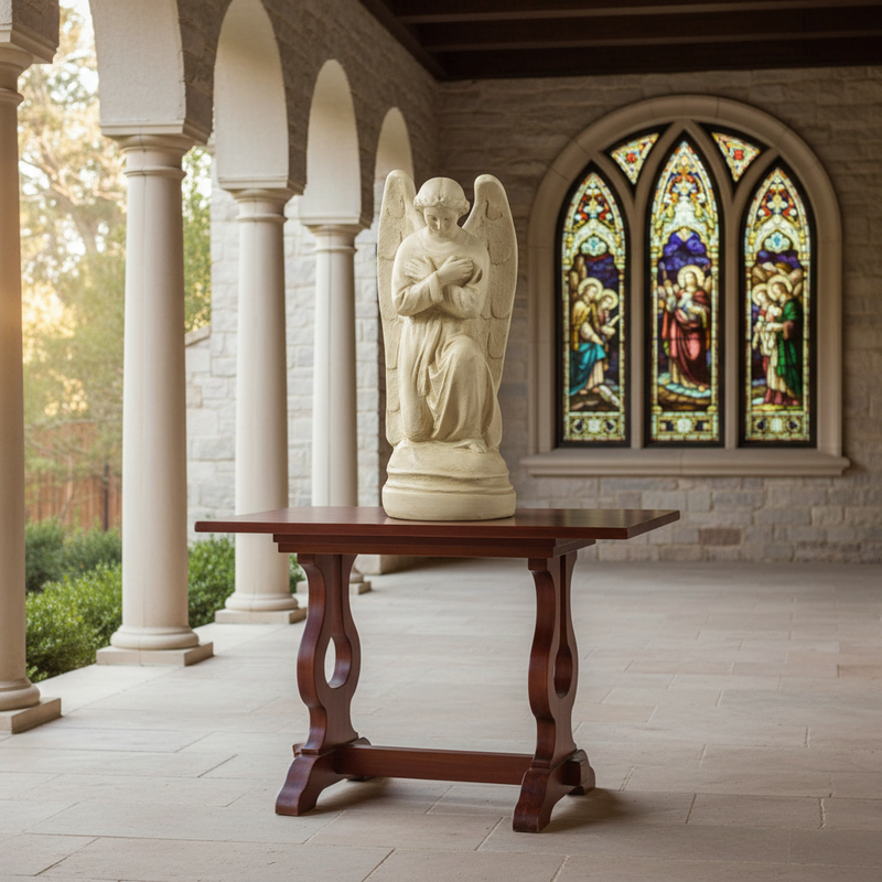 Kneeling Prayer Angel Outdoor Statue (21-Inch)